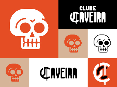 CLUBE CAVEIRA branding graphic design halloween horror illustration logo scary skull skulls spooky terror vector