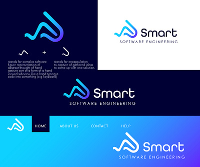 Smart SOFTWARE ENGINEERING graphic design logo