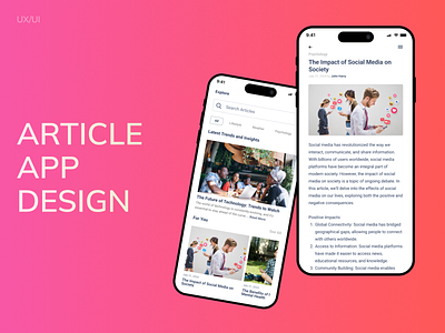 Articles App: Suggestions and Seamless Reading Experience animation app article branding design figma graphic design illustration logo ui ux