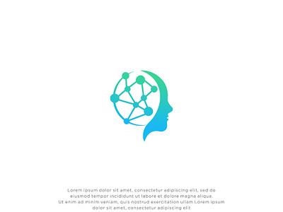 Smart software, idea of intelligent machines and digital mind graphic design logo