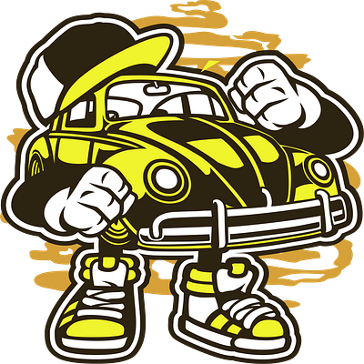 Street Beetle Cartoon Art animation art design graphic design graphics illustration logo vector