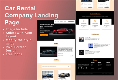 User-friendly car rental website landing page #UI 3d animation branding graphic design logo motion graphics ui