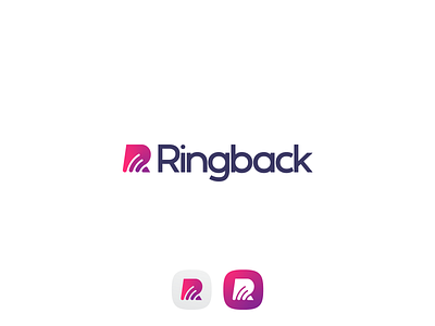 Ringback app gradient letter logo modern r simple sound