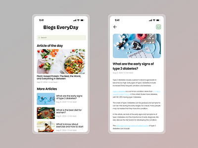 Blogs EveryDay app design ui