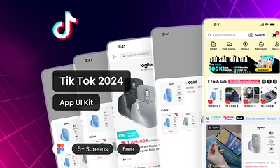 TIKTOK - App UI Kit - Free Download app design app ui kit tiktok ui ui kit ux ui