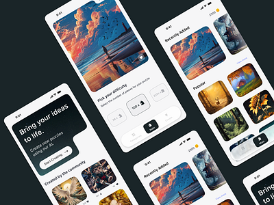 AI-Powered Jigsaw Puzzle Game game design jigsaw mobile design product design puzzle ui ux