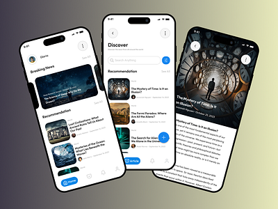 Blog App: Discover and Read Engaging Content Effortlessly app blog branding figma graphic design ui ux