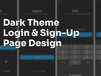 Dark Theme Login & Sign-Up Page Design app appdesign cards design design login mobileapp signup ui uxui