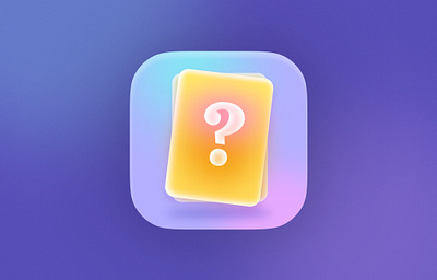 Cards App Icon 3d app icon appstore cards gradient most likely to neon party quistion