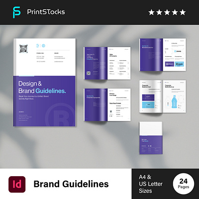 Brand Manual Guideline Template a4 brand brochure brand guideline brand identity brand manual brand template branding brochure business business brochure company brochure corporate brochure creative proposal design graphic design illustration logo ui