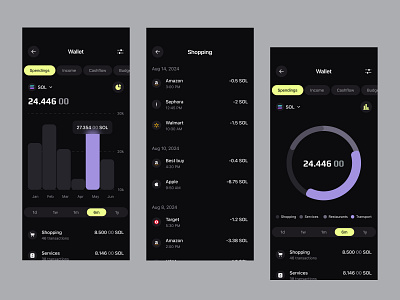 Crypto tap wallet app app design crypto coin crypto mobile app crypto wallet cryptocurrency app defi app design figma design ios mobile mobile app design mobile design solana solana crypto design ui ui design ux ux design wallet xrp