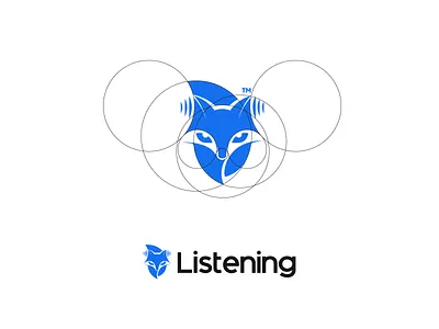 Listening app v.1 cute fox frontal listening logo