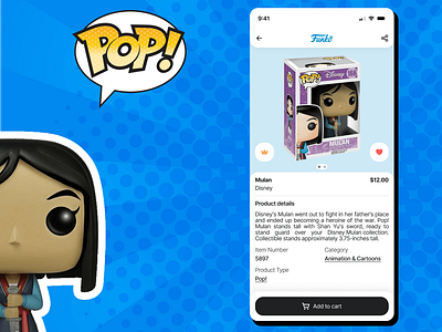 Purchase via Funko App concept design disney funko funko pop! mobile design mulan ui