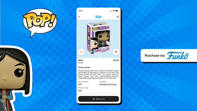 Purchase via Funko App concept design disney funko funko pop! mobile design mulan ui