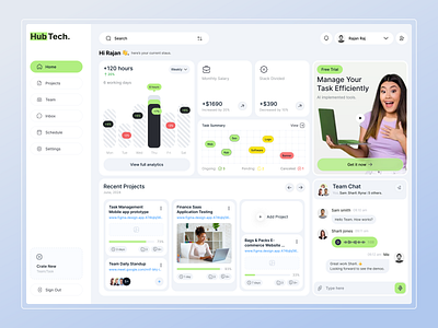 HubTech Task Management Software Design applicationdesign crm dashboarddesign figmadesign productdesign saas softwaredesign taskmanagement teamwork trendingdesign uiuxdesign webapp webdesign workflowdesign workmanagement