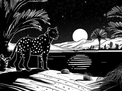 Arabian leopard arab branding effects il illustration saudi