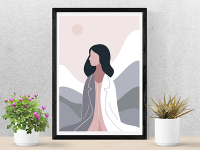 Beyond the Hills art print best designs boho canva colors design girl illustration love pastel print shades soft colors