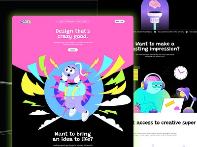 Crazy Creative website re-design UI/UX. agency ai landing page defi website figma graphic design landing page ui ux web design