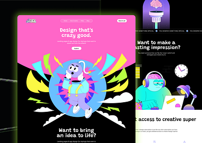 Crazy Creative website re-design UI/UX. agency ai landing page defi website figma graphic design landing page ui ux web design