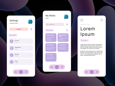 Notes / Todo List App UI Design amazing android app app design beautiful clean design figma iphone minimal mobile mobile design notes purple todolist ui uiux ux web web design