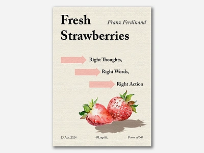 Fresh Strawberries | Poster 047 design graphic design illustration illustrator music poster strawberries vintage