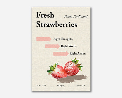 Fresh Strawberries | Poster 047 design graphic design illustration illustrator music poster strawberries vintage