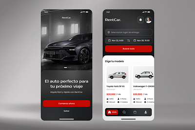 Rent Car App Design app design figma rent car ui ui design web design