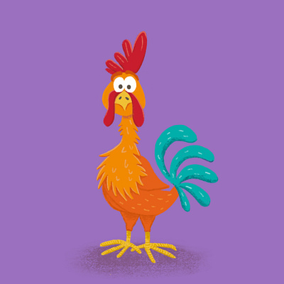 Farm Series: Rooster barn barnyard beak children childrens museum commission coop digital art digital illustration farm farm animals farm fun hen henhouse kids poultry procreate rise and shine rooster wake up call