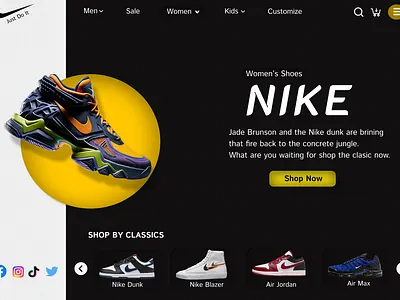 Nike Shoes UI Design Web branding graphic design interface design logo motion graphics ui ui design user interface web website website ui