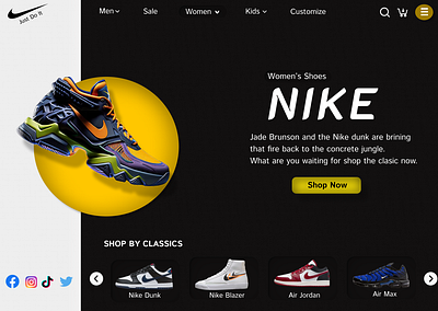 Nike Shoes UI Design Web branding graphic design interface design logo motion graphics ui ui design user interface web website website ui