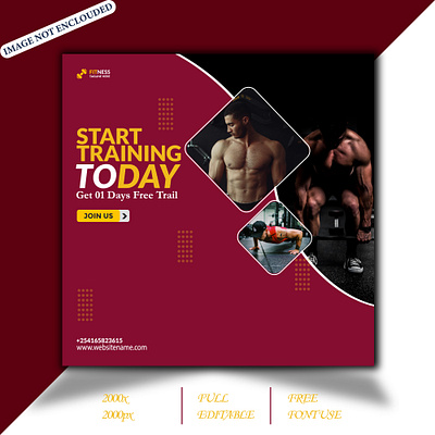 Gym Fitness social media post template | Banner banner fitness graphic design illustrator instagram motion graphics photoshop poster