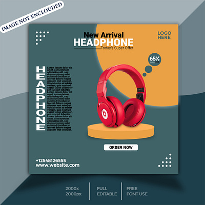 New arrival headphone social media post template | Banner banner graphic design headphone illustrator motion graphics photoshop