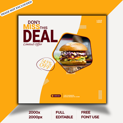 Miss burger social media post template | Banner ads banner barger graphic design illustrator motion graphics offer photoshop poster