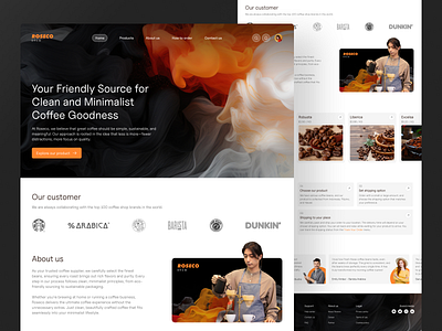 ☕️ Roseco - Landing Page clean coffee landing page product supplier ui uiux website