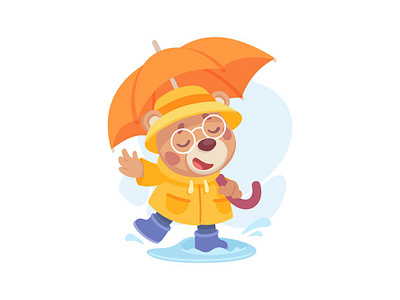 Bear bear character children flat illustration