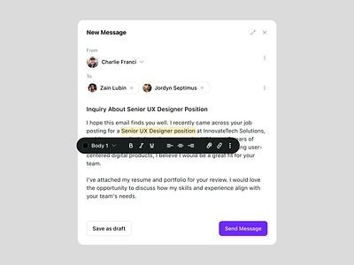 Email message component conversation design system email email message figma mail mailbox message new message send ui ux wysiwyg