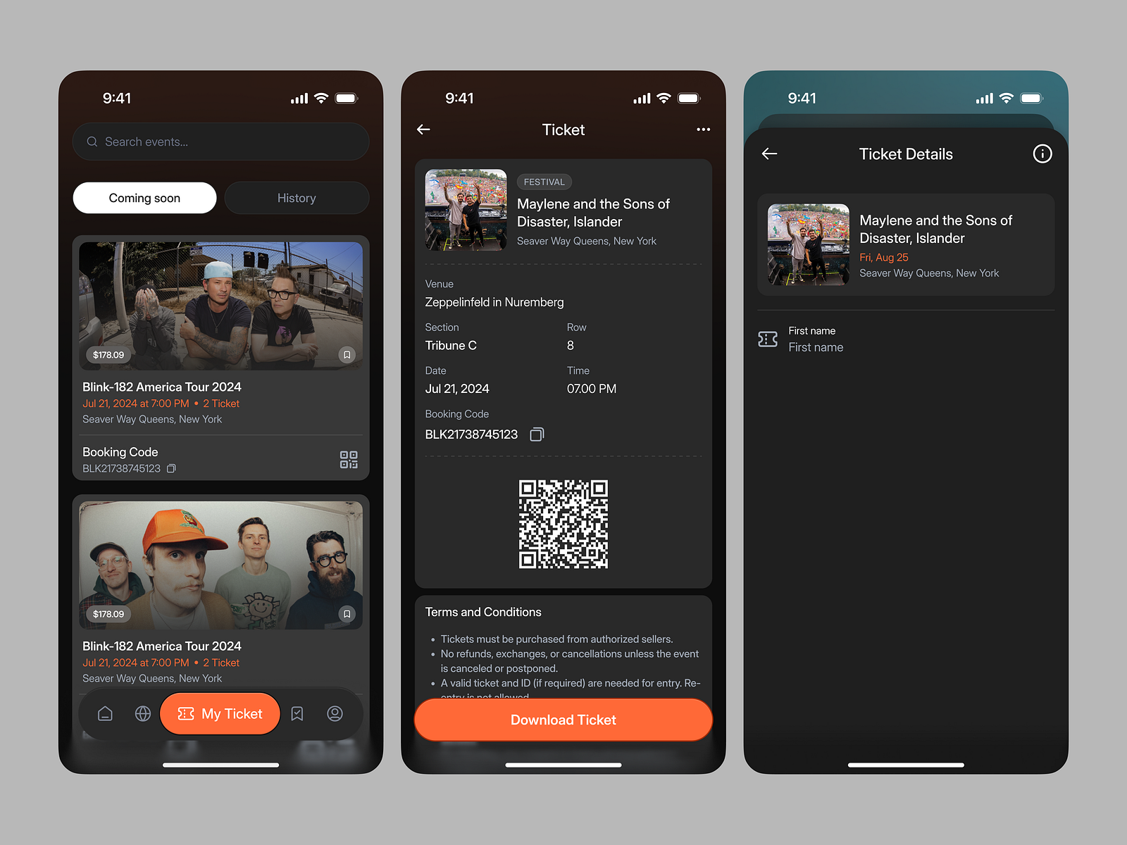 Event UI/UX Mobile App Design - My Ticket and Detail Ticket by Keitoto ...