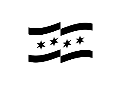 Chicago flag black and white chicago flag illinois minimalist stars wave