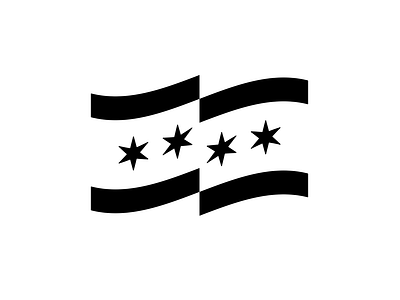 Chicago flag black and white chicago flag illinois minimalist stars wave