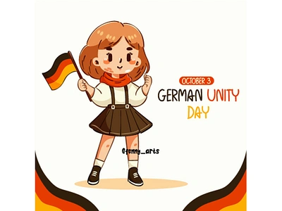 German Unity Day Celebration cartoon celebration character commemorate day decoration federal festival flag german germany girl holiday national pride proud republic state symbol unity