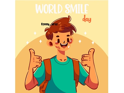 Hand Drawn World Smile Day Illustration background campaign cartoon celebration cute day event expression face greeting happiness happy holiday joy man object positive smile smiley smiling