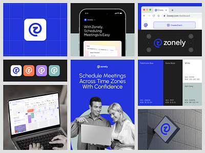 SAAS - Zonely Visual Identity agency brand brand identity branding calendar cansaas design graphic design graphic designer identity interface logo logo design logo designer logo type meetings saas ui ux visual identity