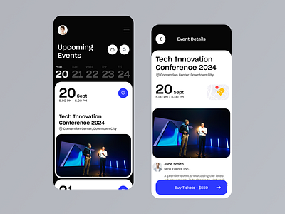 Event mobile App application design elegant event event management events events app minimal mobile application ui uiux user experience ux