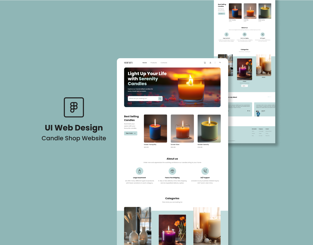 E-Commerce Candle Shop Website branding bussiness candle company design digital e commerce e commerce website experience design graphic design mockups product ui ui design uiux ux ux design visual design web design website