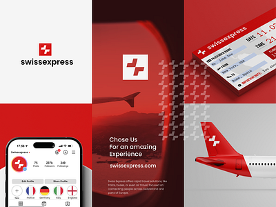 swiss express airplane arrow branding europe express flag logistic logo speed swiss switzerland ticket transport travel