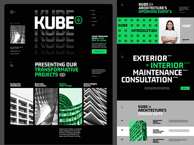 Kube : Architecture Agency - Website Landing Page animation architecture bold branding clean design design agency graphic design homepage interaction design landing page modern design motion graphics typography ui ux visual branding web design website website animation website design