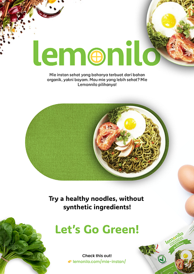 Lemonilo: Noodles Poster Advertisements. ads advertisement branding design foos graphic design illustration noodles product typography vector