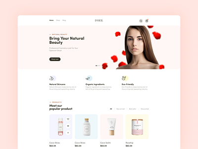 Beauty products web UI animation beauty products clean cosmetics minimal responsive design template trendy design ui ui ux web design