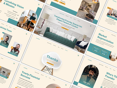 Elegant Pitch Deck Design for Furniture Company creative presentation design engaging presentations graphic design modern design powerpoint presentation design slide design