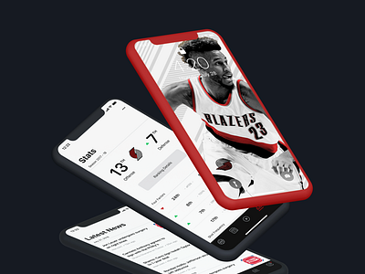 Trail Blazers app basketball brand contracts data ios notification player product salary scout social startup tech tool ui ux video